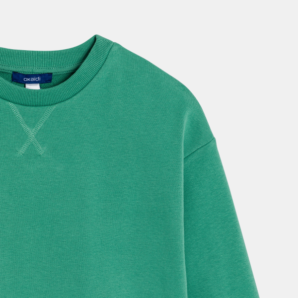 Sweat-shirt uni vert Garçon