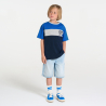 T-shirt manches courtes colorblock bleu Garçon
