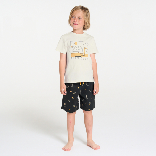 Pyjama-short en jersey blanc Garçon