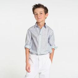 Chemise imprimée bleu Garçon