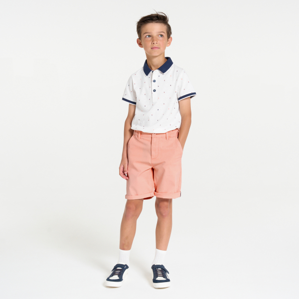 Short en toile rose Garçon