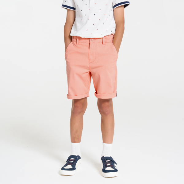 Short en toile rose Garçon