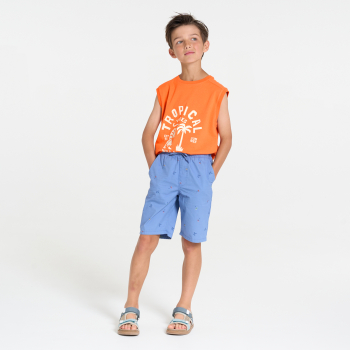 Débardeur à motif placé blanc Garçon