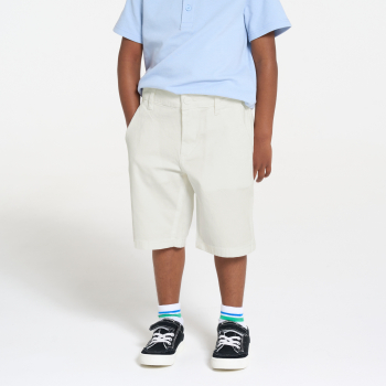 Short en toile blanc Garçon