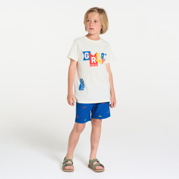 Bermuda de bain imprimé bleu Garçon