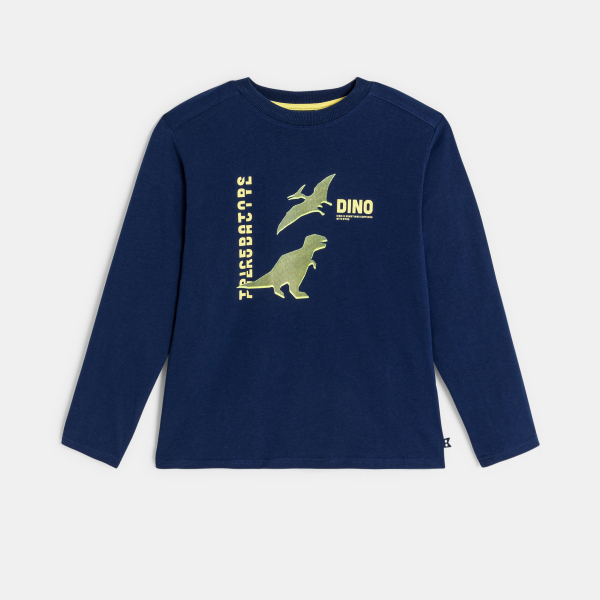 T-shirt dinosaure garçon bleu 