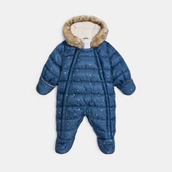 Combinaison bébé bleue fourrure
