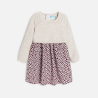 Robe 2 en 1 maille et velours léopard beige bébé fille