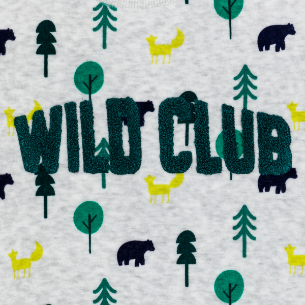 Pyjama 2 pièces en velours imprimé bleu canard Garçon