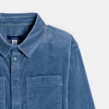 Surchemise en velours côtelé uni bleu Garçon