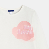 T-shirt manches longues à message blanc Fille