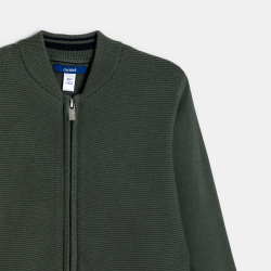 Long gilet col teddy vert...
