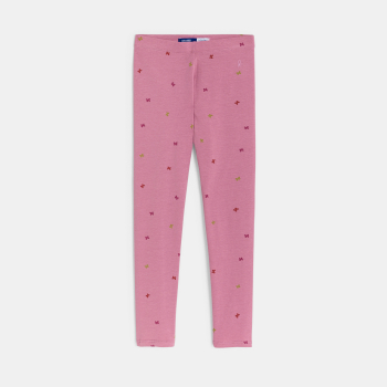 Legging long motif papillon rose Fille