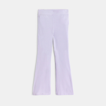 Legging flare uni mauve Fille