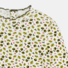 T-shirt côte plate col ondulé imprimé vert bébé fille
