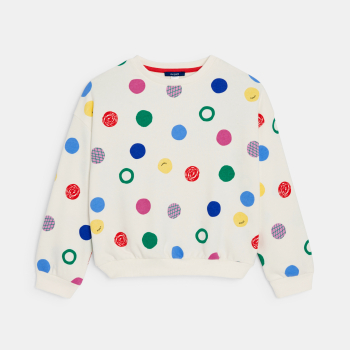 Sweat-shirt imprimé pois...