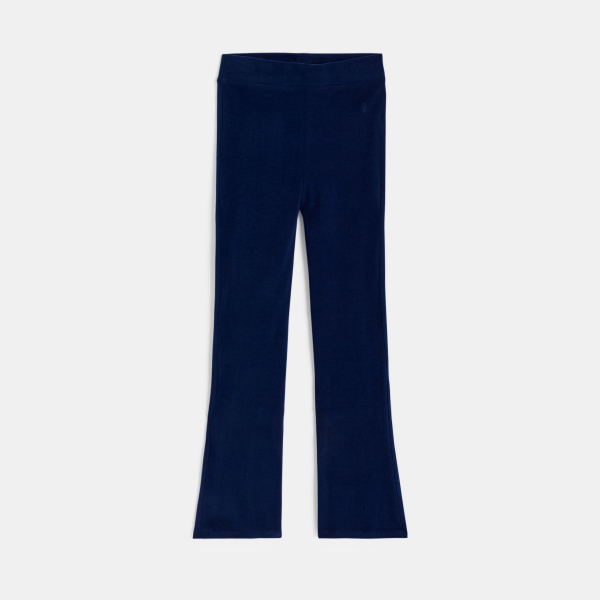 Legging flare uni bleu marine Fille