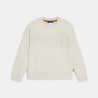 Pull col rond uni écru Garçon