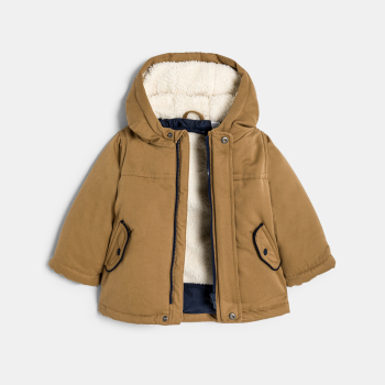 Manteau doublé 2 en 1 marron bébé garçon