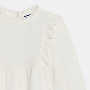 Blouse romantique volantée blanc Fille