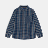 Chemise à carreaux bleu marine Garçon