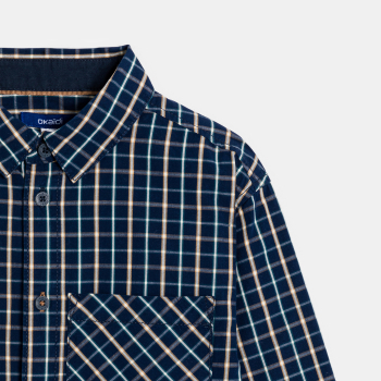 Chemise à carreaux bleu marine Garçon