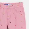Pantalon large en toile motif papillon rose Fille