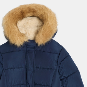 Parka matelassée déperlante bleu marine Fille