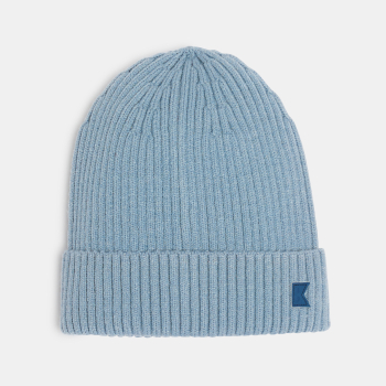 Bonnet côtelé à revers bleu Garçon