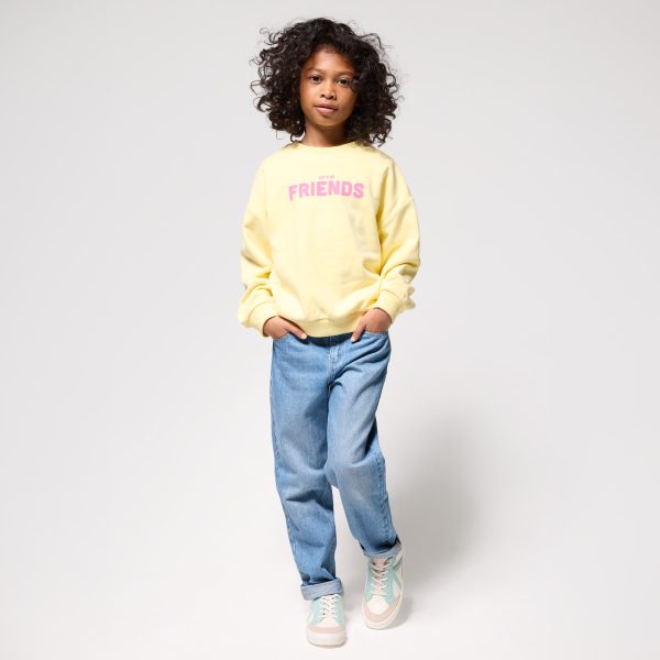 Sweat col Claudine amovible fille jaune