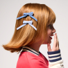 2 barrettes nœud fantaisie bleu Fille