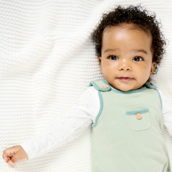 Salopette maille tricot et body vert bébé naissance garçon