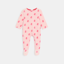 Pyjama bébé rose à motifs
