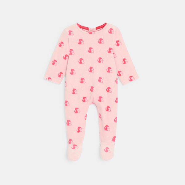 Pyjama bébé rose à motifs