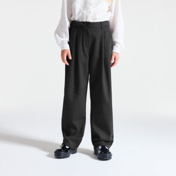 Pantalon de tailleur à pinces gris anthracite Fille
