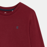 T-shirt manches longues uni rouge Garçon