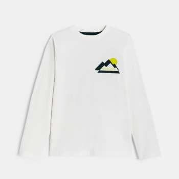 T-shirt blanc à motif garçon