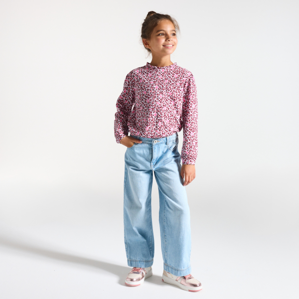 T-shirt léopard rose Fille