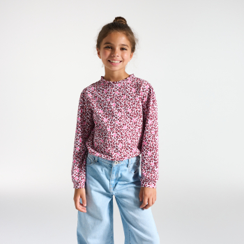 T-shirt léopard rose Fille