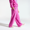 Jogging en molleton uni coupe large rose Fille