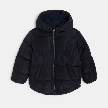 Doudoune chaude à capuche noir Garçon