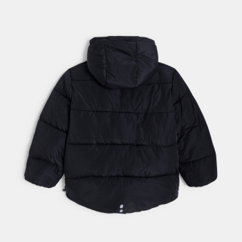 Doudoune chaude à capuche noir Garçon