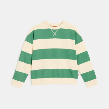 Sweat-shirt rayé vert Garçon
