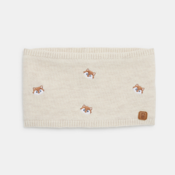 Snood maille doublé polaire renard beige bébé garçon