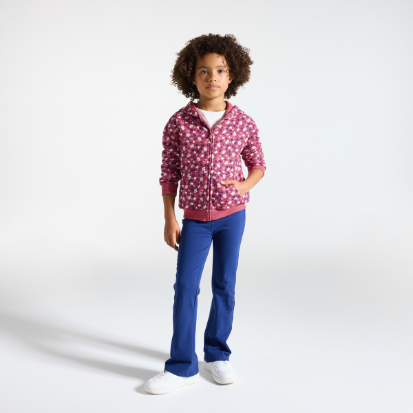 Sweat-shirt à capuche imprimé violet Fille