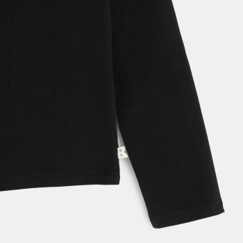 T-shirt col roulé noir fille
