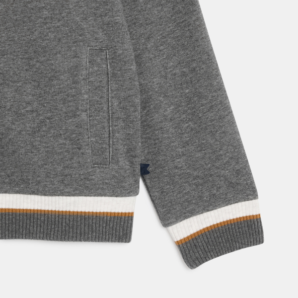 Sweat teddy zippé gris Garçon