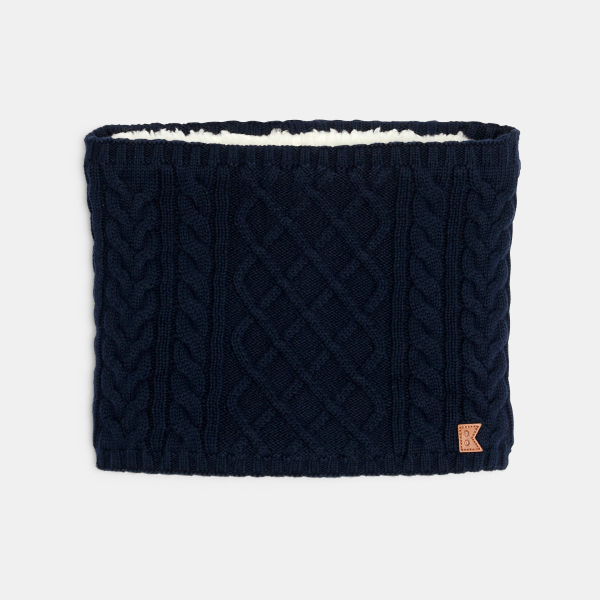 Snood torsadé bleu marine Garçon