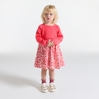 Robe effet 2 en 1 fruit rose bébé fille