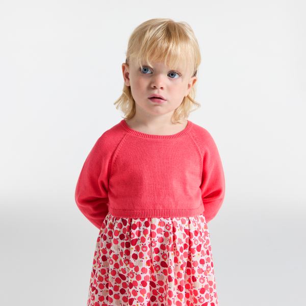 Robe effet 2 en 1 fruit rose bébé fille